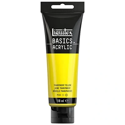 Image of LIQUITEX Basics Acrylic Paint, Transparent Yellow, 118 ml Tube