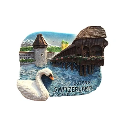 Image of Lucerne Switzerland 3D Refrigerator Magnet Resin Travel Souvenirs,Handmade Home &amp; Kitchen Decoration Fridge Collection Gift