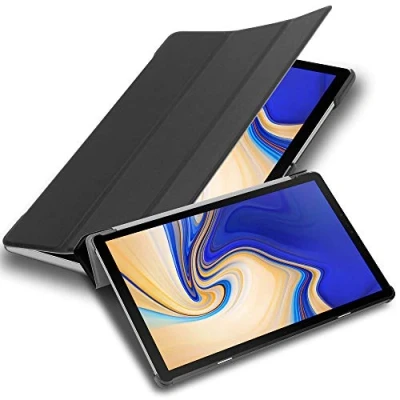 Image of Cadorabo Tablet Case works with Samsung Galaxy Tab S5e (10.5&quot; Zoll) SM T725N in SATIN BLACK Ultra Thin Book Style Protection Cover made of Faux Leather Auto Wake Up Stand Function
