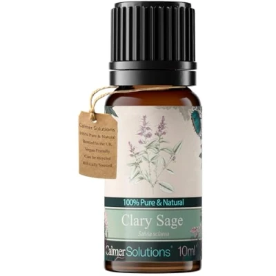 Image of Calmer Solutions Clary Sage Essential Oil 10ml Depression, Stress, Aches Pure 100% Naturally UK Sourced Professional or Home use Diffusers, Humidifiers, Candles &amp; More