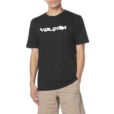 Image of Volcom Men&#039;s Newro Short Sleeve Tee T Shirt, Black, Medium