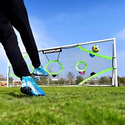Image of QUICKPLAY PRO Soccer Goal Target Nets with 7 Scoring Zones &amp; Weighted Base Practice Shooting Shots. Frame not Included.