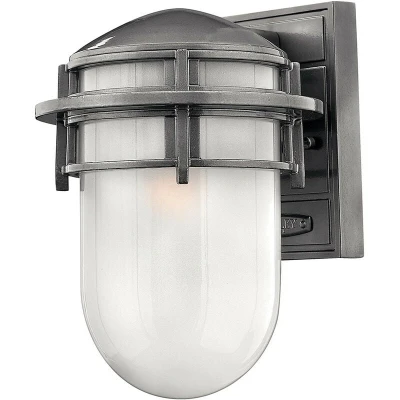 Image of Reef 1 Light Small Outdoor Wall Lantern Hematite IP44, E27