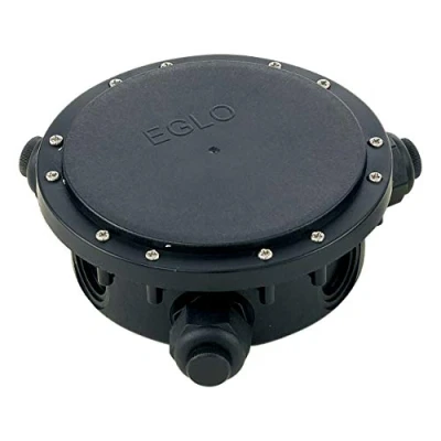 Image of EGLO Waterproof Electrical Box, External Light Junction Box 3 Way, Outdoor Cable Connector, Black Plastic, IP68