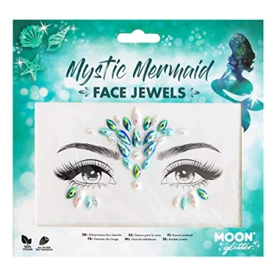 Image of Face Jewels by Moon Glitter Festival Body Gems, Crystal Make up Eye Stickers, Temporary Tattoo (Mystic Mermaid)