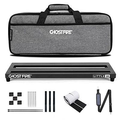 Image of Ghost Fire Guitar Pedal Board Aluminum Alloy 1.7lb Effect Pedalboard 20&#039;&#039;x7&#039;&#039;x1.9&quot; with Carry Bag,V series (V LITTLE 20)