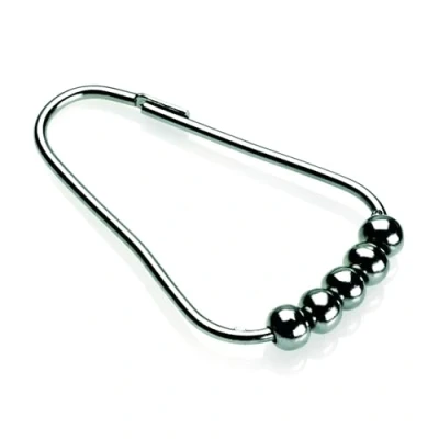 Image of Croydex AK141641 Chrome Bead Shower Curtain Rings