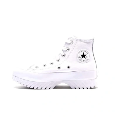 Image of CONVERSE Men&#039;s Chuck Taylor All Star Lugged 2.0 Leather Sneaker, White, 5 UK