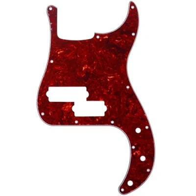 Image of Musiclily Pro 5 String 13 Hole Contemporary P Bass Pickguard for Fender Mexican Precision Bass, 4Ply Vintage Tortoise