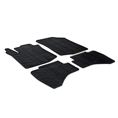 Image of Gledring Rubber Mat Set Compatible with Peugeot 108 &amp; Citroen C1 2014 (T Profile 4 Piece + Mounting Clips)