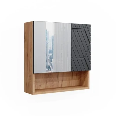 Image of Vicco Bathroom mirror cabinet Irma, Gold power oak/Anthracite, 54 x 55 cm
