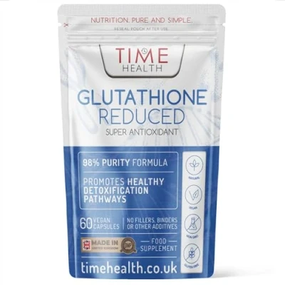Image of Glutathione Reduced 320mg UK Made Zero Additives Vegan Pullulan (60 Capsule Pouch)