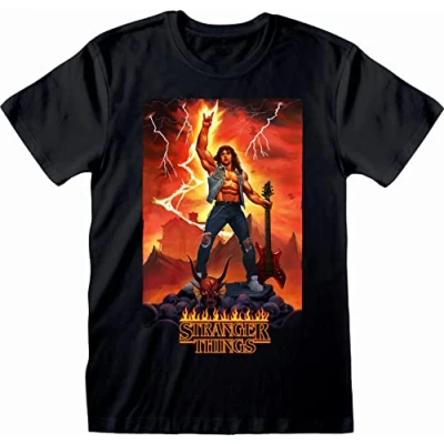 Image of Spiral Stranger Things 4 Eddie Rocks T Shirt Black XL