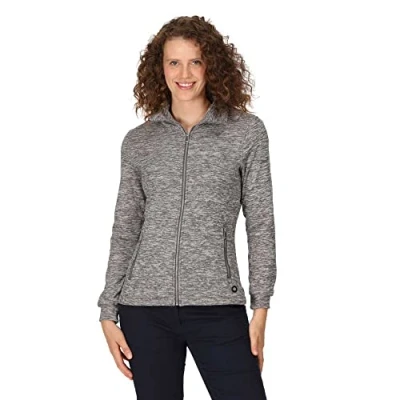 Image of Regatta Womens Azaelia Full Zip Fleece Dark Grey Marl Size 12