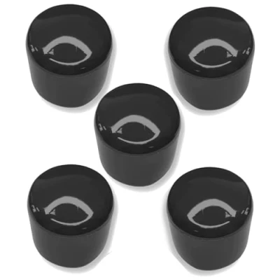 Image of cyclingcolors 5x END CAP FERRULE FOR ROUND TUBE Ø6 60MM PVC FURNITURE GLIDER SLIDING CHAIR BLACK (Ø34mm)