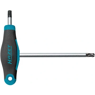Image of Hazet 829KKT T40 Allen Wrench (Short and Long Blade for Flexible Use, Torx Profile, Size: T40) Dark Blue