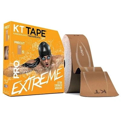 Image of KT Tape Pro Jumbo Elastic Kinesiology Therapeutic Sports Tape, 150 Precut 10 inch, Extra Strength Adhesive, Jet Black