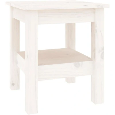 Image of vidaXL Coffee Table White 35x35x40 cm Solid Wood Pine