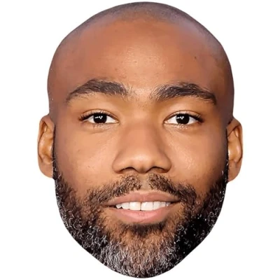 Image of Donald Glover (Bald) Celebrity Mask, Flat Card Face, Fancy Dress Mask