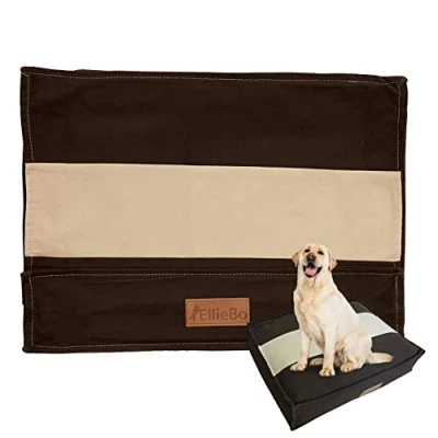 Image of Ellie Bo Large Dog Bed Cover for 36 inch Cage/Crate Striped Brown/Beige