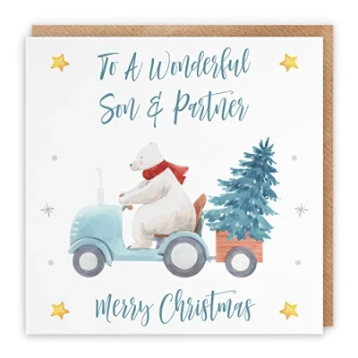 Image of Hunts England Son And Partner Christmas Card To A Wonderful &amp; Merry Polar Bear Collection
