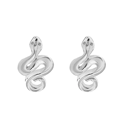 Image of Tuscany Silver Women&#039;s Sterling Snake Stud Earrings