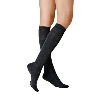 Image of KUNERT Women&#039;s Wool Cotton Soft Knee High Socks, 100 DEN, Anthracite 4050, 35 38