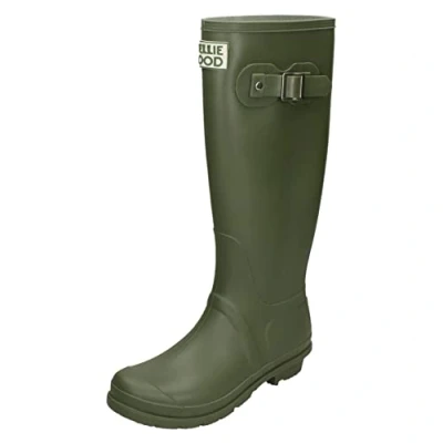 Image of Ladies Wellie Good Knee High Flat Wellingtons X1266 Khaki Synthetic UK Size 7 EU 40 US 9