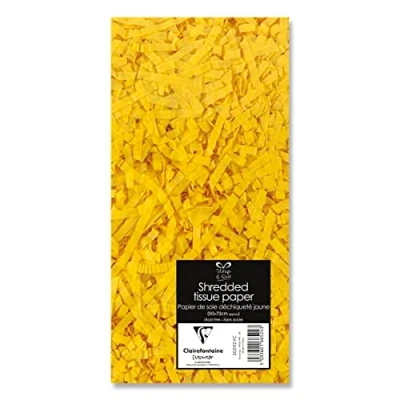 Image of Shredded Tissue Paper 25g Gift Filler Easter Hamper Basket Party Suplier Yellow