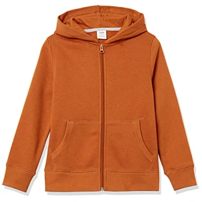 Image of Amazon Essentials Boys&#039; Fleece Zip Up Hoodie Sweatshirt, Light Brown, 9 Years