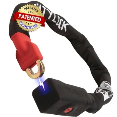 Image of Seatylock Viking Chain Bike Lock with Key Patented Motorbike and Locks High Security Anti Theft Sold Secure Gold Ultra Bicycle Heavy Duty Smart (90 CM 35.4&quot;)
