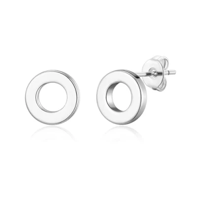 Image of Philip Jones Silver Plated Circle Stud Earrings