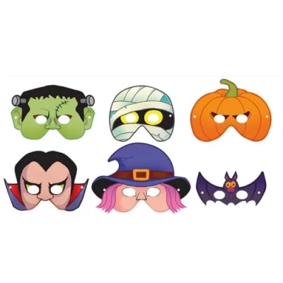 Image of MustBeBonkers Cardboard Face Masks (Halloween, 24)