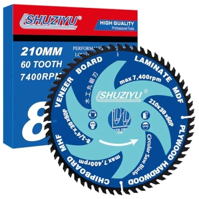 Image of LSHUZIYU. 210mm 60T, Centre hole 30mm with 25.4 22.23 20 15.88mm Washer. Wood Working Circular Saw Blade. Mitre Blade, Table Blade