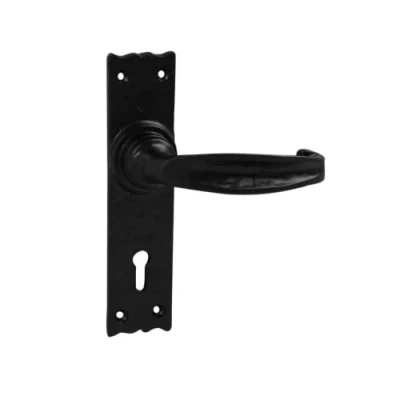 Image of VIBE Isabella 38x155mm Lever Lock on Black Antique Door Handle for Internal Doors