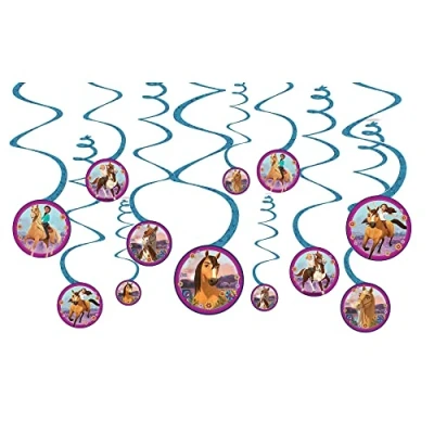 Image of amscan 672440 Spirit Riding Free Hanging Swirl Decorations 12 pcs