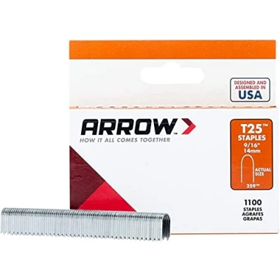 Image of Arrow T25 Staples Box 1000 14mm 9/16 Inch, Grey