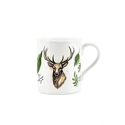 Image of Purely Home Majestic Stag Mug Small Fine Bone China White Deer Coffee/Tea Present Gift