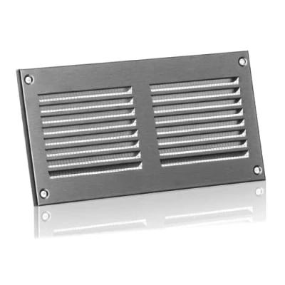 Image of 200x100mm / 8x4&quot; inch Stainless Steel Metal Air Vent Grille Cover with Insect Mesh Ventilation