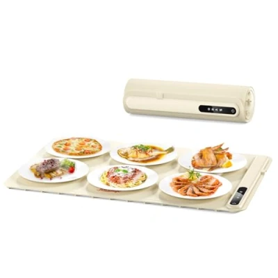 Image of Electric Warming Tray with Adjustable Temperature, Morpilot 6 in 1 Food Warmer for Parties Features Foldable Design &amp; Fast Heating, Plate Buffet, Family Gatherings, Sabbath, Holidays
