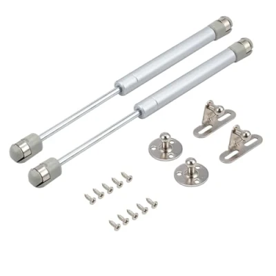 Image of Bohaner 150N Gas Struts, 2Pcs Cabinet Door Hinges Lift Up Spring Flap Strut Support Stay Bar Kitchen Cupboard Box 200N Pressure (Silver 150N)