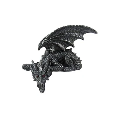 Image of DWK &quot;Silent Sentinel Bookshelf Sitting Dragon Figurine Home Office Fantasy Décor Shelf Statue Decoration 7&quot;