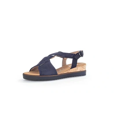 Image of Gabor Wedge Sandals Women&#039;s Sandals, Moderate Extra Width (G), Blue 86, 5 UK