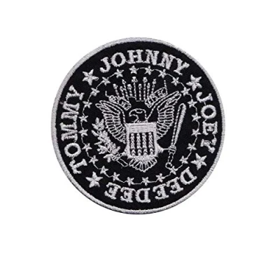 Image of Ramones Punkband Round Patch Badge Embroidered Iron on Applique Souvenir Accessory