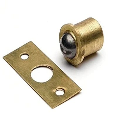 Image of Merriway BH03477 (2 Pcs) 13mm (1/2 inch) Single Solid Brass Ball Cupboard cabinet Door Bullet Catch Pack of 2 Pieces