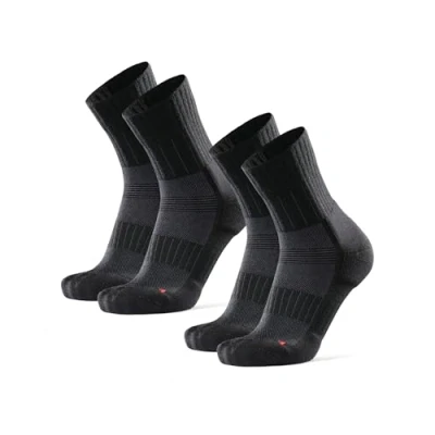 Image of DANISH ENDURANCE Trail Running Socks, Merino Wool Thermal Socks for Winter, Men &amp; Women, 2 Pack, Black, 9 12