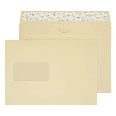 Image of Blake Business C5 162 x 229 mm 120 gsm Peel &amp; Seal Wallet Envelopes (95708) Vellum Laid Pack of 500
