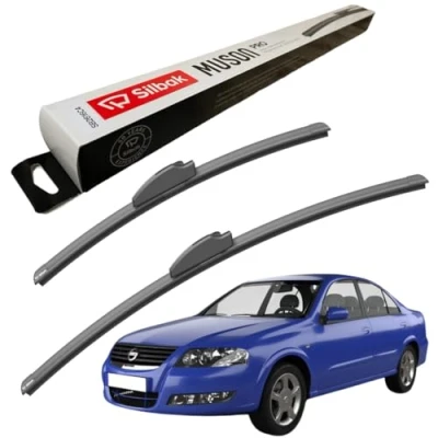 Image of Silbak Windscreen Wipers, fits for NISSAN ALMERA (CLASSIC) (01/2006 11/2012) Wiper Blades, 550mm/400mm, Front Blades Set Accessories,