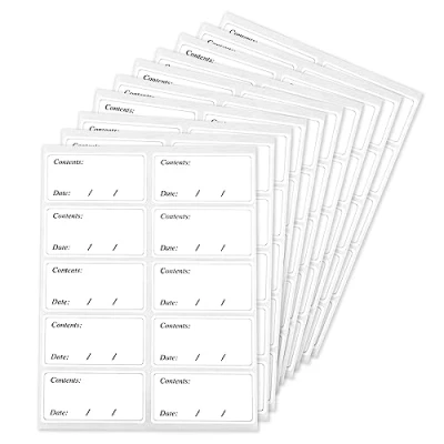 Image of 100 Pcs Freezer Labels,Food Labels Stickers Easy Peel Off,Small Sticky Labels, 6 x 3cm Food Storage Stickers, Removable No Trace After Off