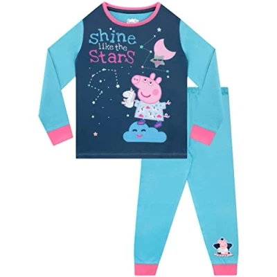 Image of Peppa Pig Girls Pyjamas, Multicoloured, Age 4 to 5 Years